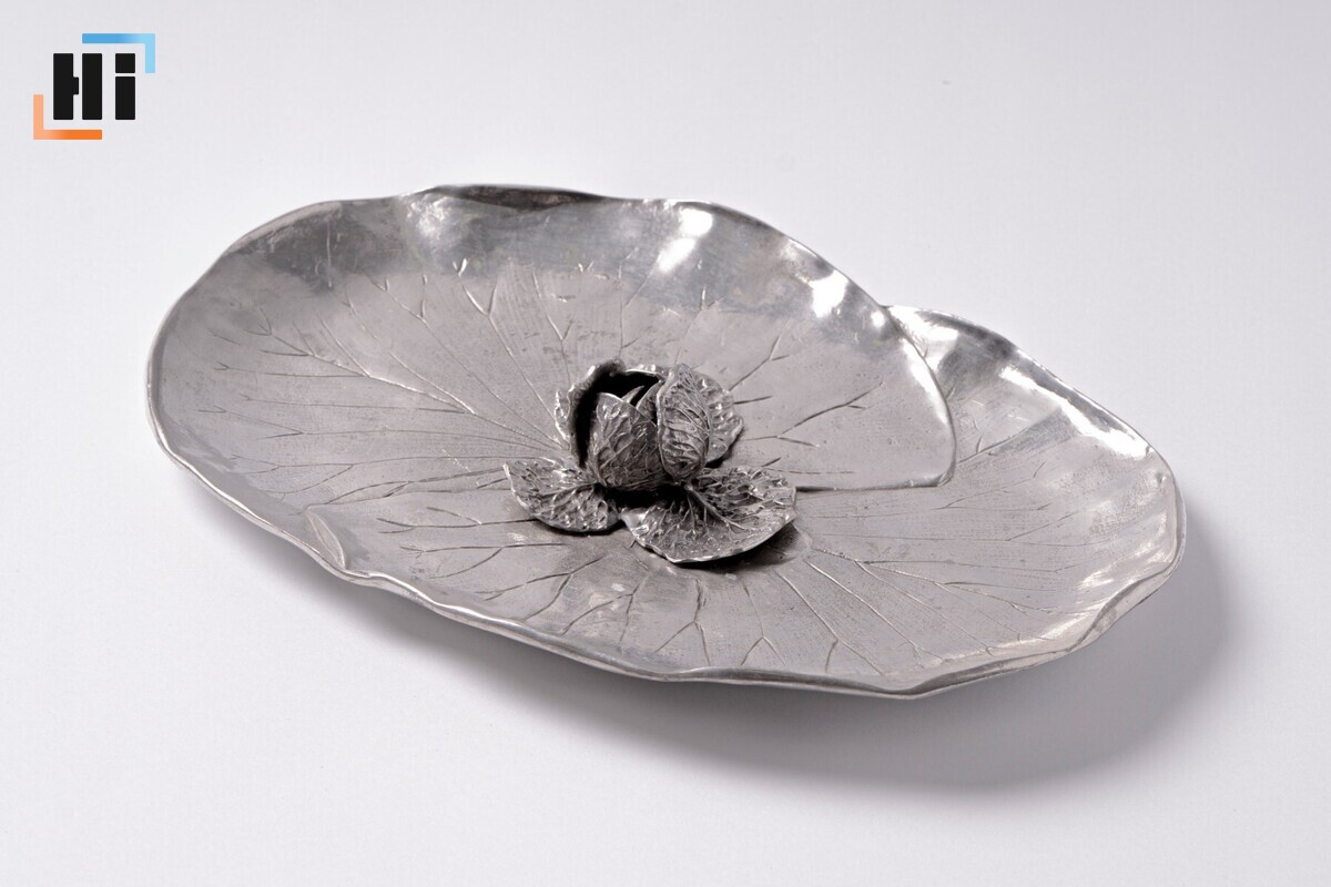 Блюдо овальное металлическое "Etain Pewter" капуста 33х23 см 1